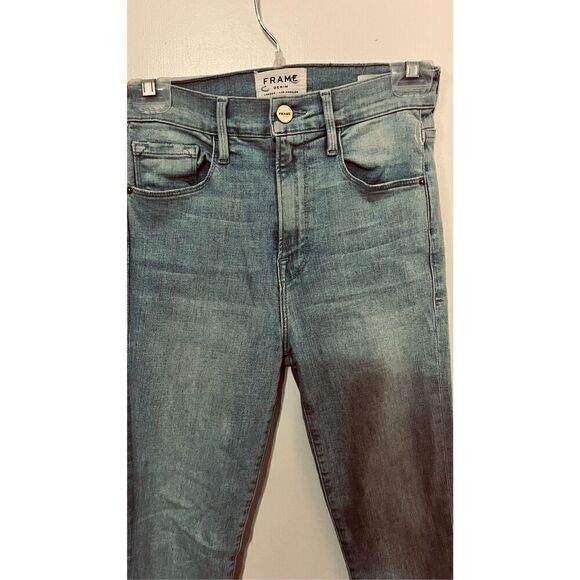 FRAME HIGH RISE CIGARETTE LIGHT WASH JEANS SIZE  25 - Picture 4 of 11